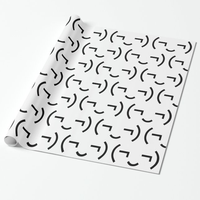 Papel De Regalo Emoticon smug (‿) Kaomoji japonés (Desenrollado)