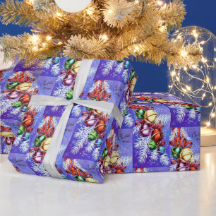 Papel De Regalo Empaquetado de Navidades de bombillas retro vintag