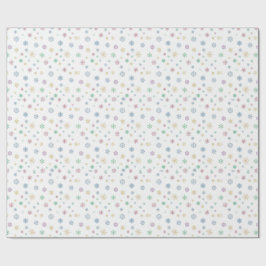 Papel De Regalo Empaquetado Temático de Copos de Nieve de Color de