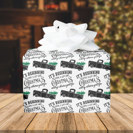 Papel De Regalo Empezando a parecer Navidades de camiones negros