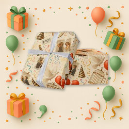 Papel De Regalo Empowered Red Heart Collage Holiday