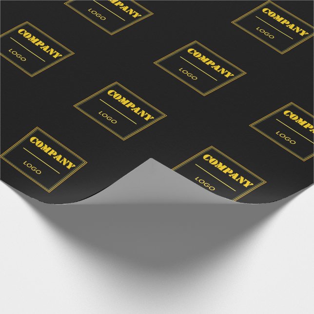 Papel De Regalo Empresa personalizada negra moderna personalizada  (Esquina)
