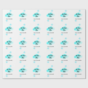 Papel De Regalo En la nube nueve nubes pastel azul estrella desped