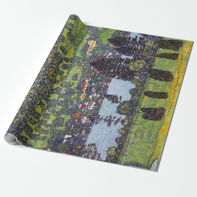 Papel De Regalo En Lake Atter, Gustav Klimt (Desenrollado)