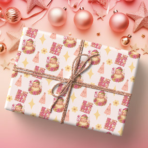 Papel De Regalo En Mi Era de Navidad Groovy Santa