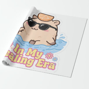 Papel De Regalo En Mi Era Divertida de Sanación Capybara