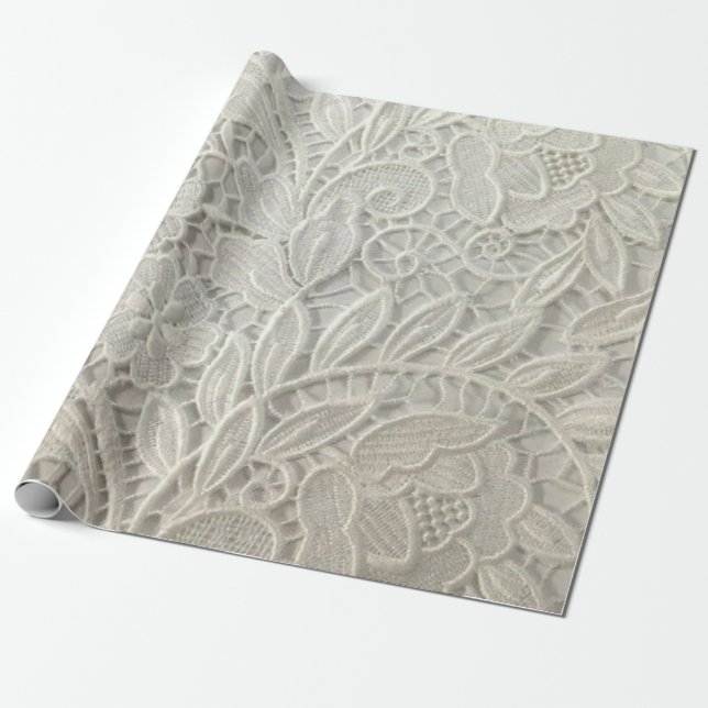 Papel De Regalo encaje blanco (Desenrollado)
