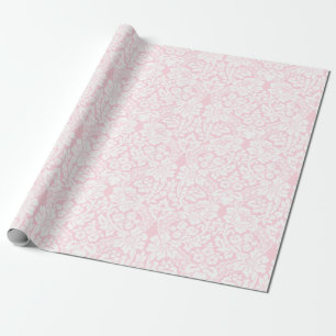 Papel De Regalo Encaje blanco sobre rosa