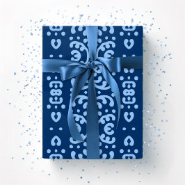 Papel De Regalo Encaje de Rollo en Índigo Azul
