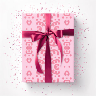 Papel De Regalo Encaje de Volutas en Rosa
