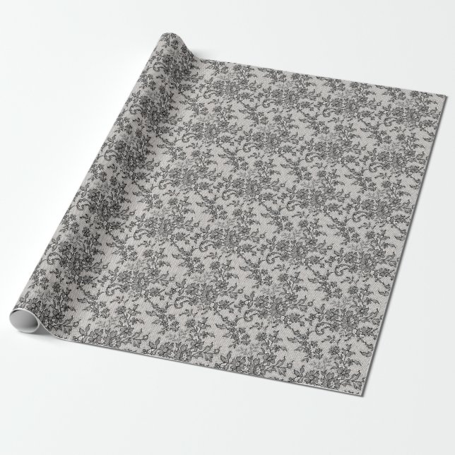 Papel De Regalo Encaje negro (Desenrollado)