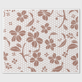 Papel De Regalo "Encaje y Pétalo" Estampado Floral Elegante Regalo