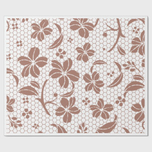 Papel De Regalo "Encaje y Pétalo" Estampado Floral Elegante Regalo