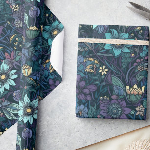Papel De Regalo Encantado Midnight Garden Vintage Floral Decoupage