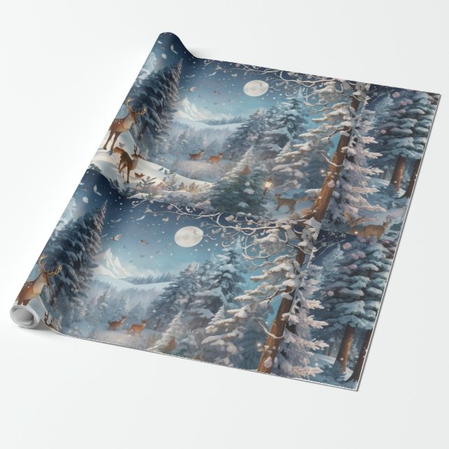 Papel De Regalo "Encantado Winter Woods - (Desenrollado)