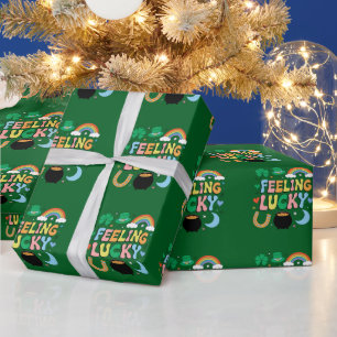 Papel De Regalo Encantador Día de San Patricio Sentirse Afortunado