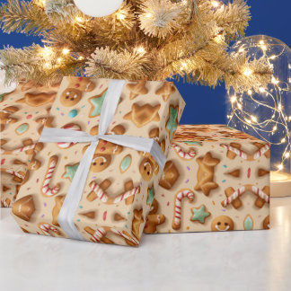Papel De Regalo encantador diseño de pan de jengibre