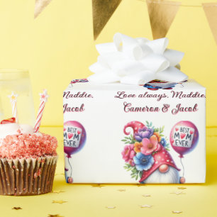 Papel De Regalo Encantador Gnome del Día de la Madre Personalizado