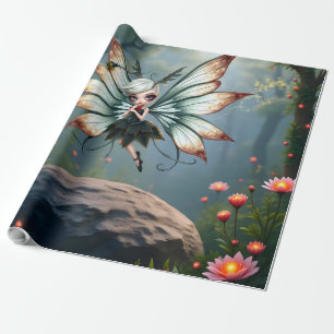 Papel De Regalo Encantador Guardián Hada en Bosque Mágico