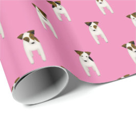 Papel De Regalo encantador Jack Russell Terriers rosa o CUALQUIER 