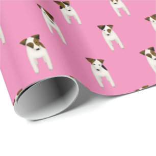 Papel De Regalo encantador Jack Russell Terriers rosa o CUALQUIER