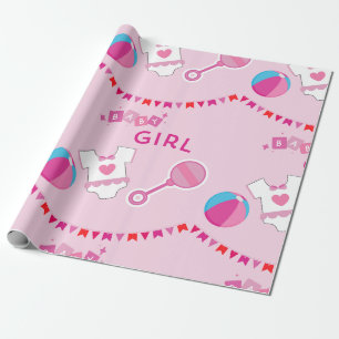 Papel De Regalo Encantadora niña Baby Shower y recién nacida