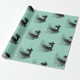 Papel De Regalo Encantadora Voladora Fondo Azul Teal