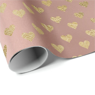 Papel De Regalo Encanto color de rosa rosado del oro de los