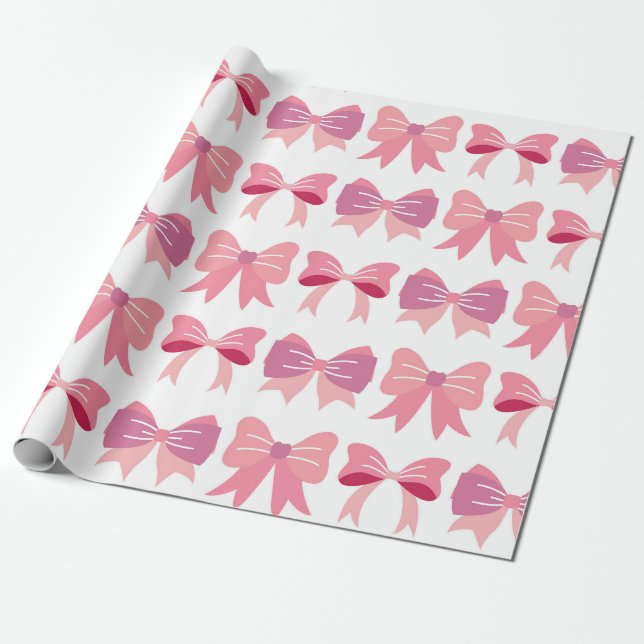 Papel De Regalo Encanto de arco rosado (Desenrollado)