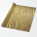 Papel De Regalo Encanto de bronce de oro del safari de selva del<br><div class="desc">papel de embalaje de encargo</div>