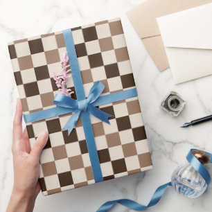 Papel De Regalo Encanto de Cuadros Moca