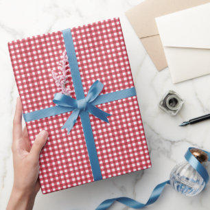 Papel De Regalo Encanto de Cuadros Rojos