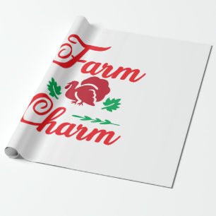 Papel De Regalo Encanto de la granja Merry Xmas