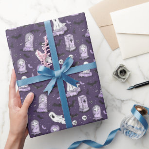 Papel De Regalo Encanto gótico morado oscuro