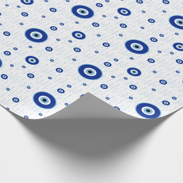 Papel De Regalo Encanto ocular tradicional del Nazar Azul malvado (Esquina)