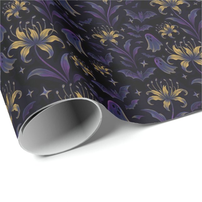 Papel De Regalo Enchanted Floral Bat Wrapping Paper (Esquina del rollo)