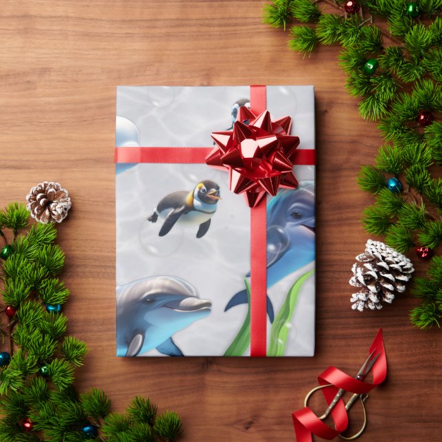 Papel De Regalo Encuentro en el Dolphinarium Wrapping Paper Rolls (Regalo de vacaciones)