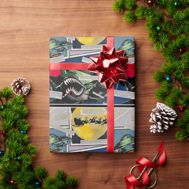 Papel De Regalo "Encuentros de Navidades" Pintura de un (Regalo de vacaciones)