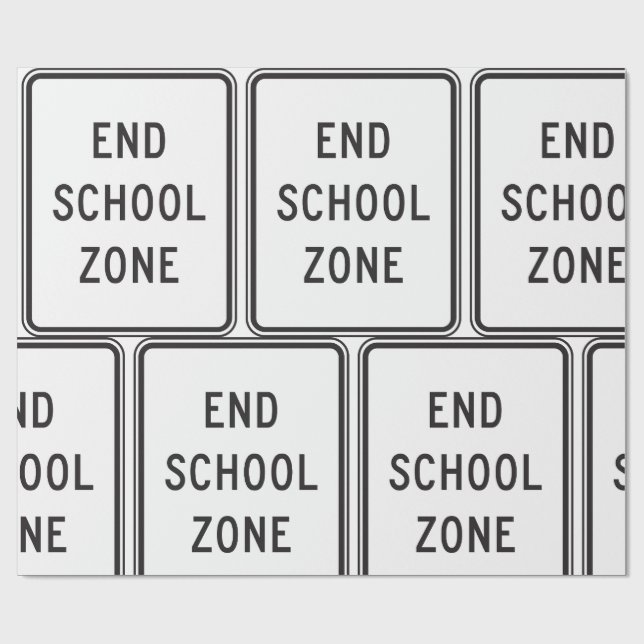 Papel De Regalo End School Zone Traffic Sign (Superficie plana)