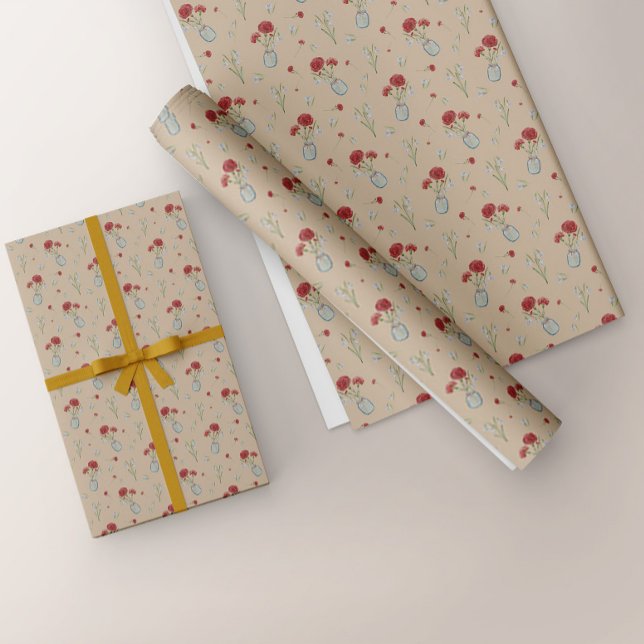 Papel De Regalo Enero Mes de Nacimiento Carnación Flor Snowdrop (Subido por el creador)