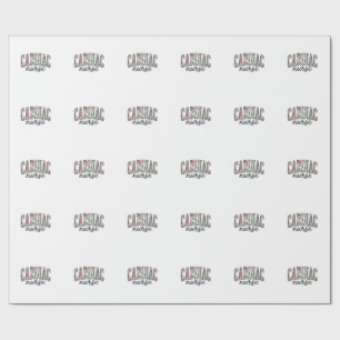 Papel De Regalo Enfermera cardíaca Diseño de letras de universidad