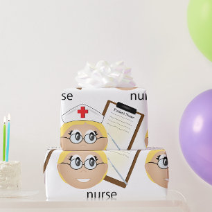 Papel De Regalo Enfermera con portapapeles médico y termómetro