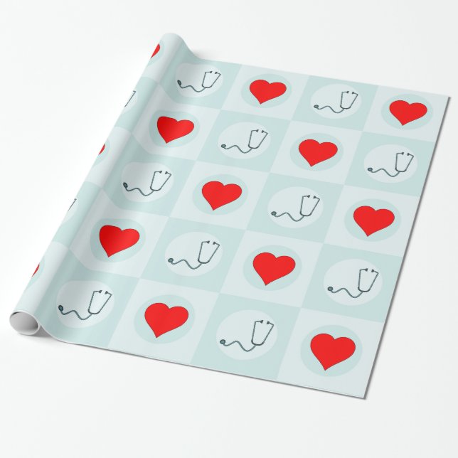 Papel De Regalo Enfermera de estetioscopio médico o regalo de patr (Desenrollado)