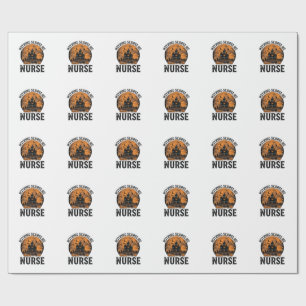 Papel De Regalo Enfermera de Halloween Diseño Antiguo de Luna Espe