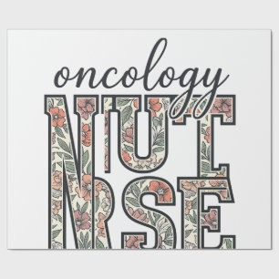 Papel De Regalo Enfermera de Oncología Floral Vintage