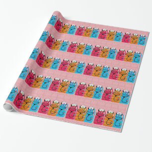 Papel De Regalo Enfermera de regalo de gatos envueltos rosa