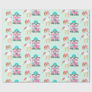 Papel De Regalo Enfermera divertida diciendo con gran aguja hipodé