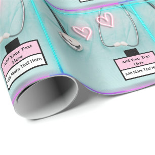 Papel De Regalo Enfermera moderna médico estetoscopio y uniforme 