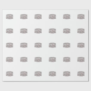 Papel De Regalo Enfermera Pediátrica Diseño Floral Vintage Grabado