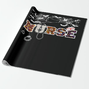 Papel De Regalo Enfermera regalo de camiseta de Halloween con arañ